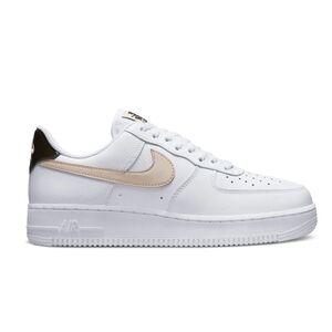 Nike Women's White and Tan Air Force 1 SIZE 11. LIKE NEW